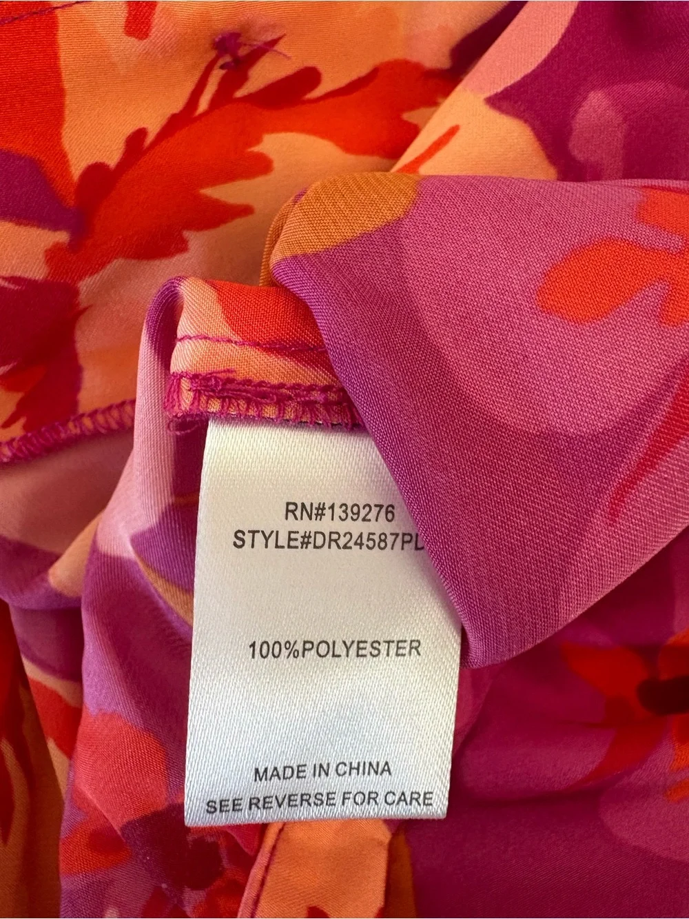New Medium DR2 Orange Pink Floral Satin Tie Front Top